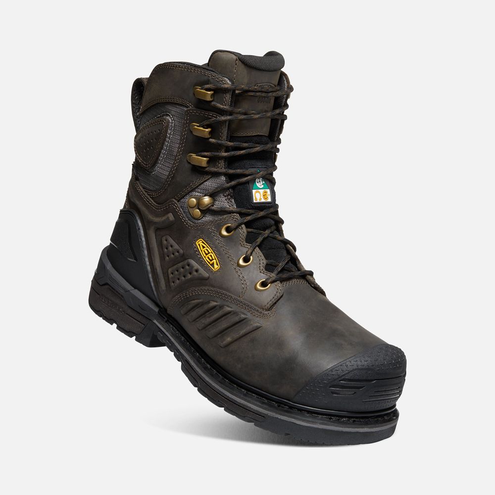 Keen Trekking Bot Erkek Siyah Kahverengi - Csa Philadelphia+ 8\" Insulated Waterproof (Carbon-Fiber T